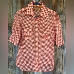 TORY BURCH Button Up Blouse. Size 4.